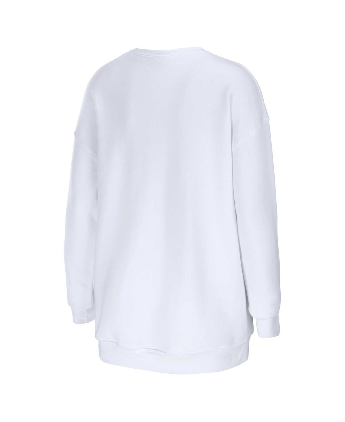 Wear By Erin Andrews Women's  White Baltimore Ravens Domestic Pullover Sweatshirt In White