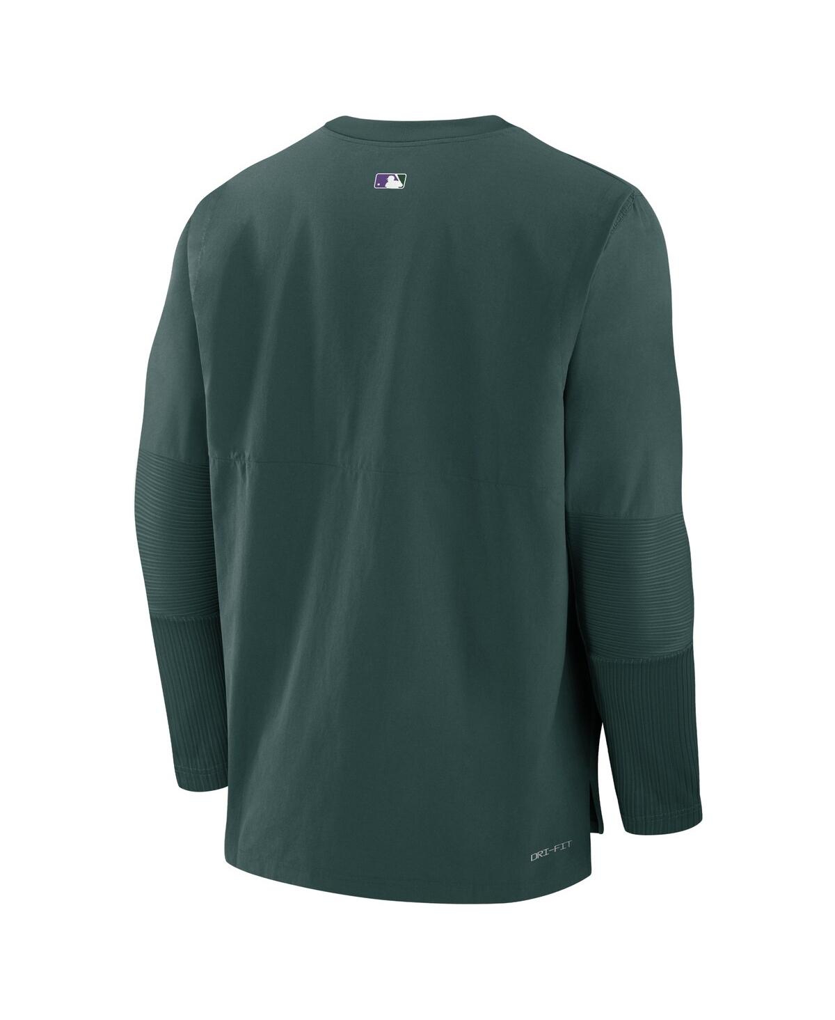 Men's Nike HunterColorado Rockies Authentic Collection City Connect Player Tri-Blend Performance Pullover Jacket - Green
