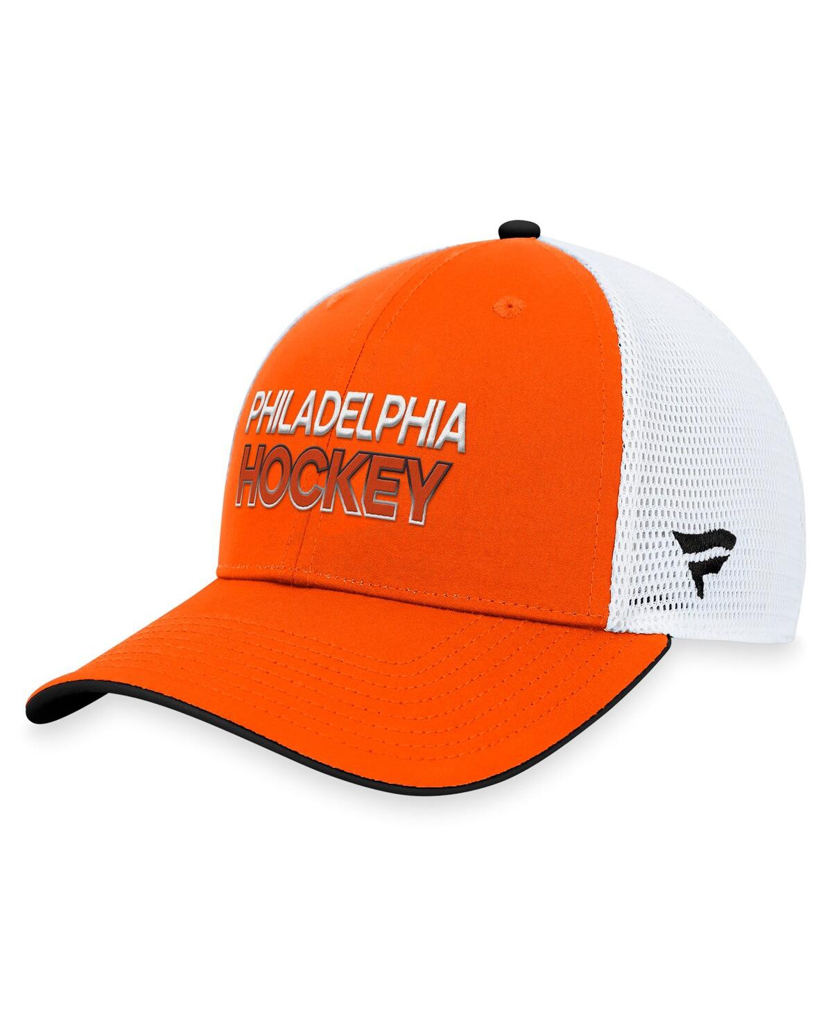 Fanatics Branded  Orange Philadelphia Flyers Authentic Pro Rink Trucker Adjustable Hat In Orange