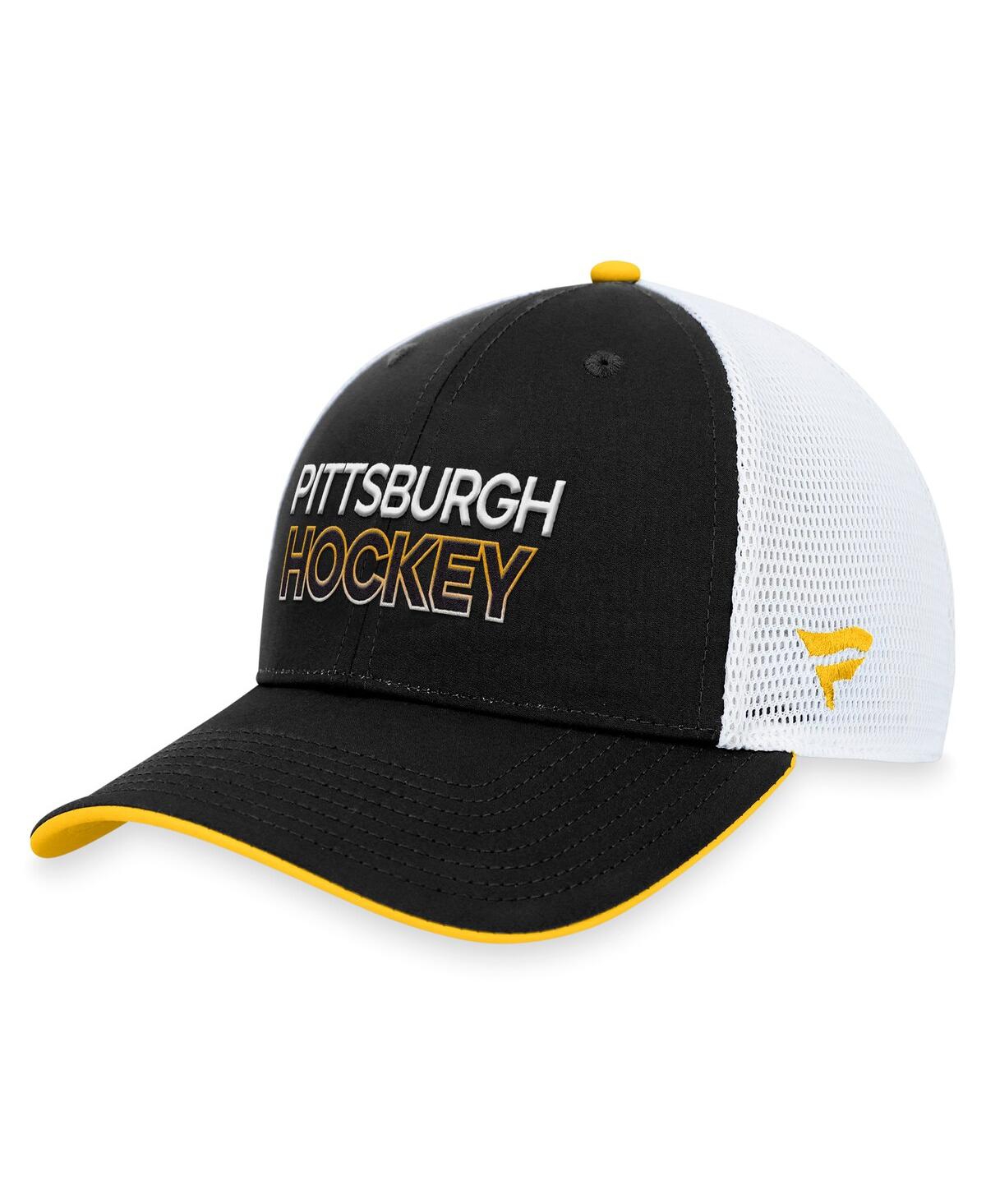 Shop Fanatics Men's  Black Pittsburgh Penguins Authentic Pro Alternate Jersey Trucker Adjustable Hat