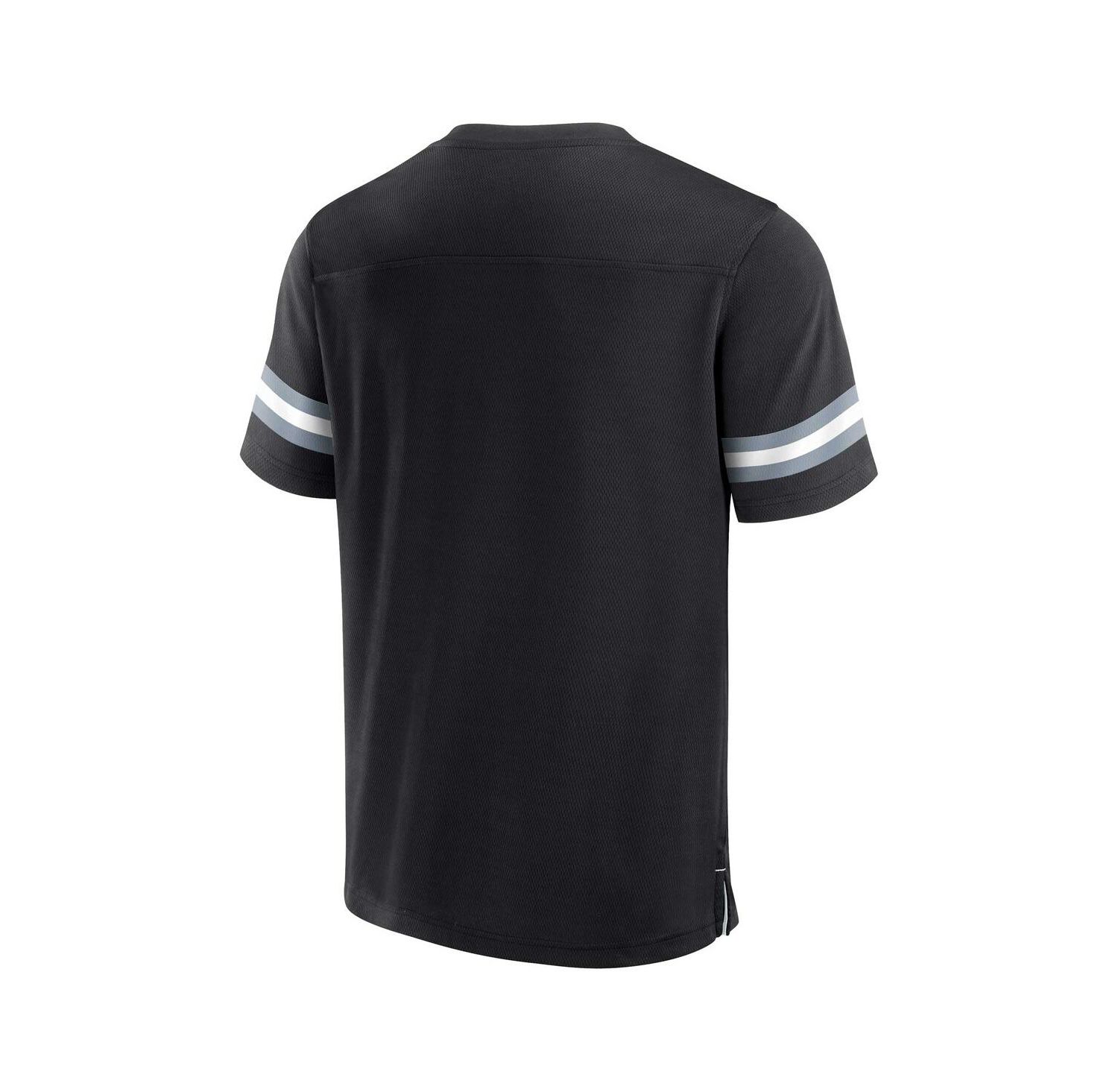 Men's Black Las Vegas Raiders Jersey Tackle V-Neck T-shirt