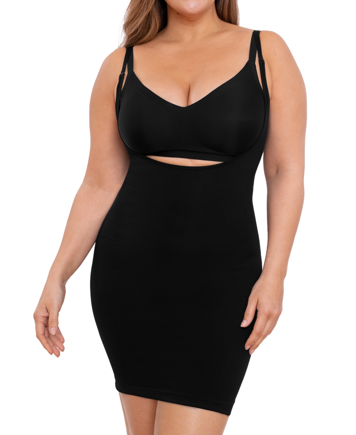 Women's Open Bust Shaper Slip Dress 73007 - Black