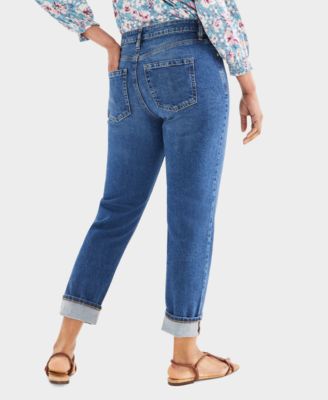 Women's High-Rise Cuffed Capri Jeans
