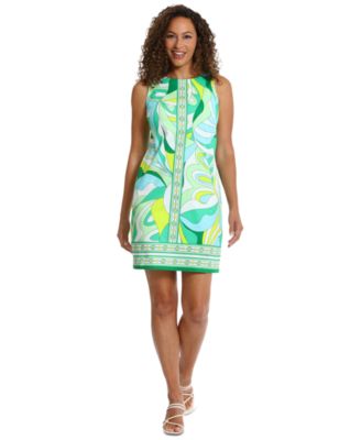 London Times - Petite Printed Sleeveless Shift Dress