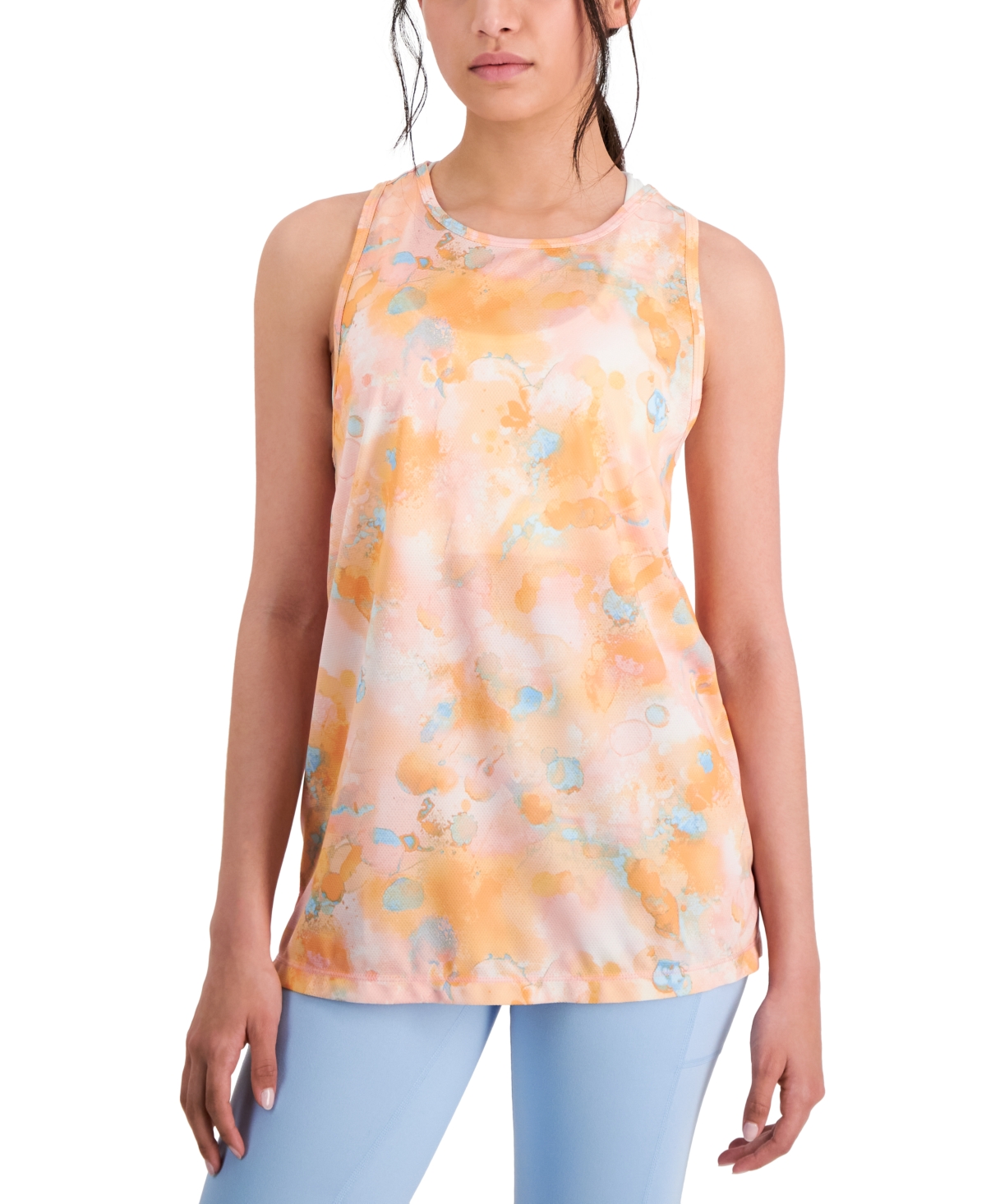 Women's Printed Birdseye Mesh Tank Top, Created for Macy's - Pink Icing