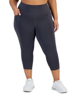 ID Ideology Women's Colorblocked Capri Leggings Black Size 1X