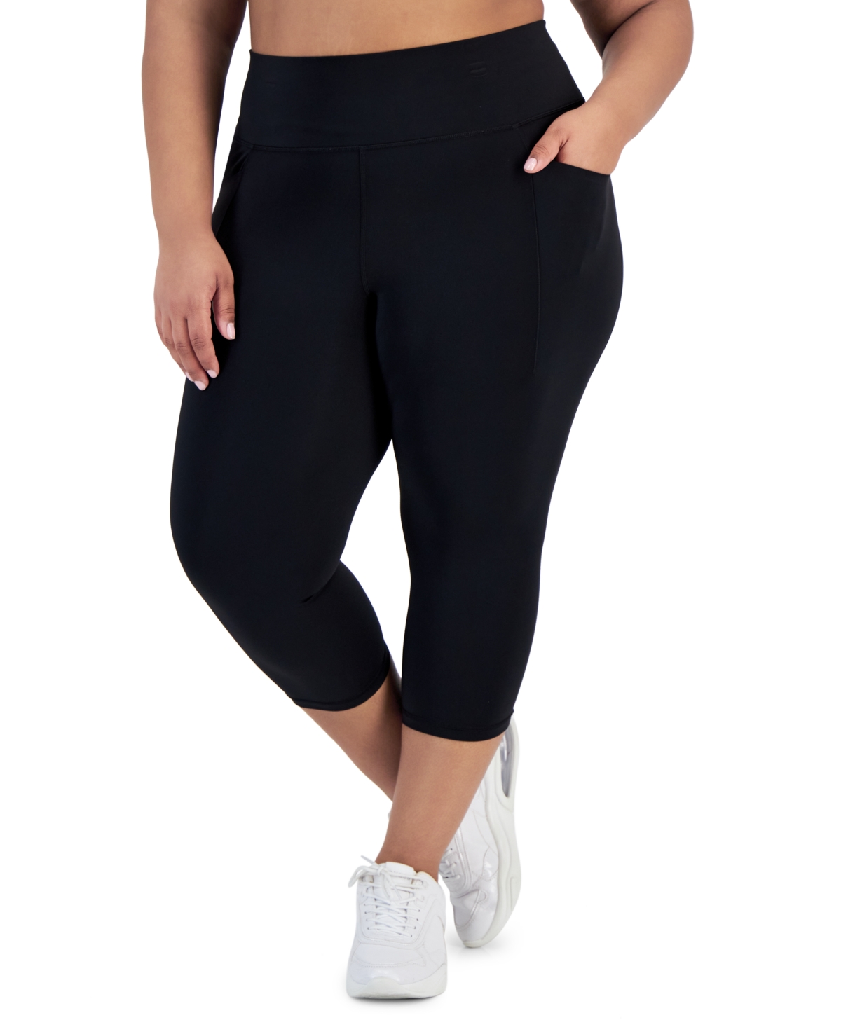 Women's Plus Size Cropped 7/8 Leggings, Created for Macy's - Deep Charcoal