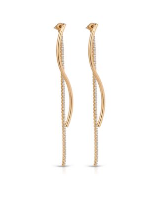 Spin Around 18k Gold Plated Linear Dangle Earrings