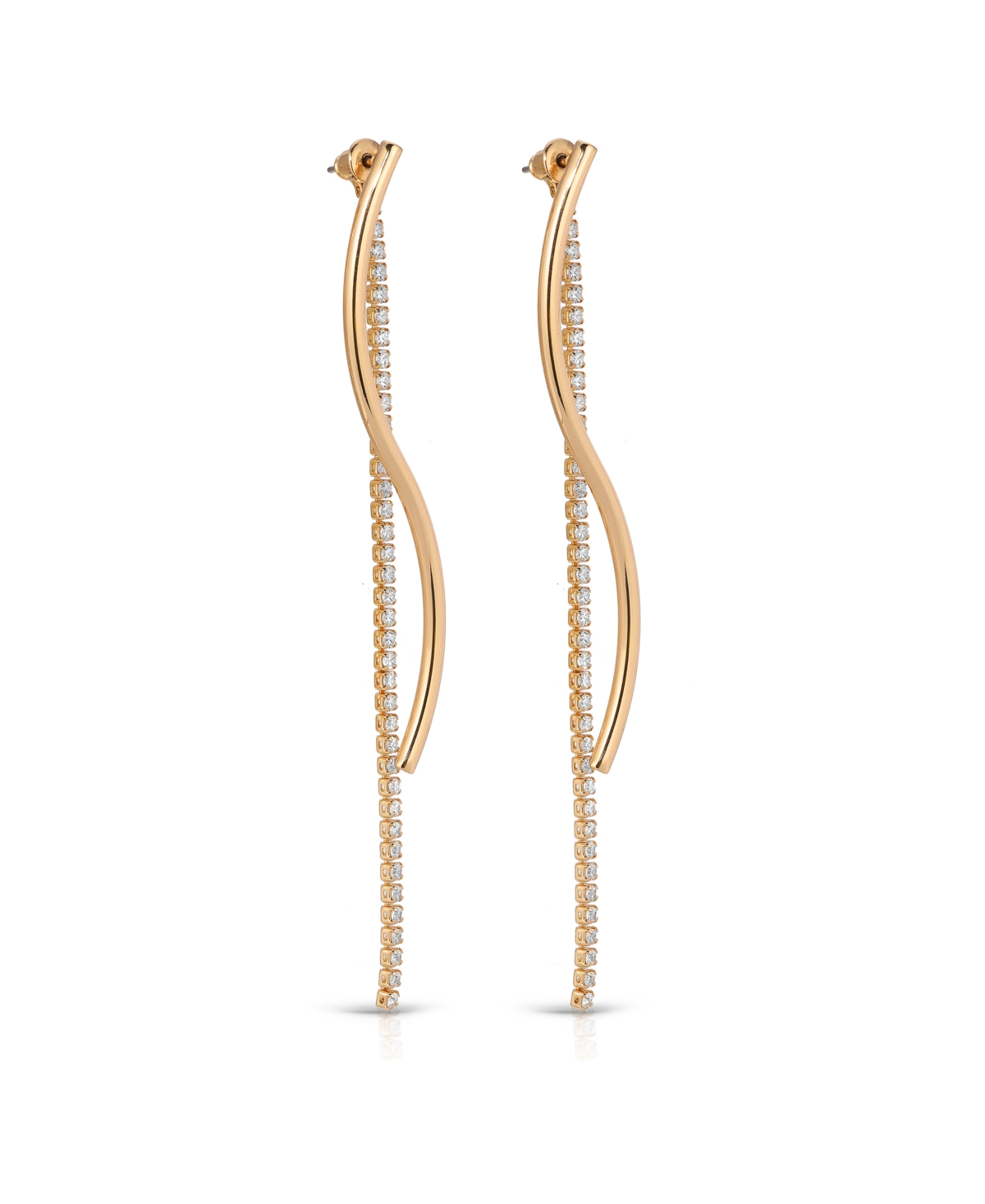 Ettika Spin Around 18k Gold Plated Linear Dangle Earrings In Gold