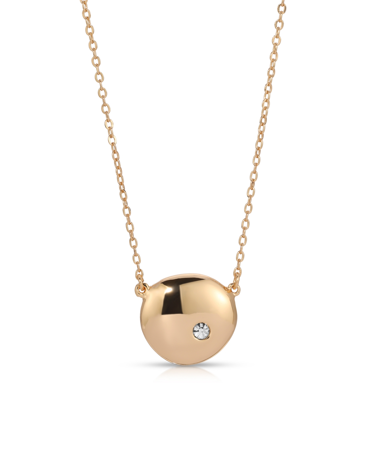 Polished Pebble Pendant Necklace - Gold