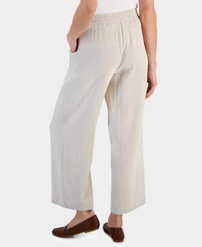 Petite Gauze Wide-Leg Pull-On Pants - thumbnail 3
