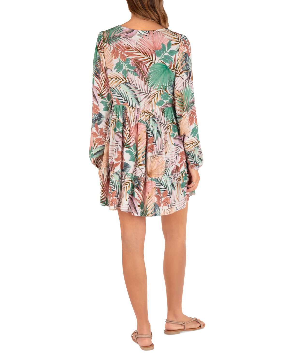Hurley Juniors' Palmetto Sunset Long-Sleeve Mini Dress