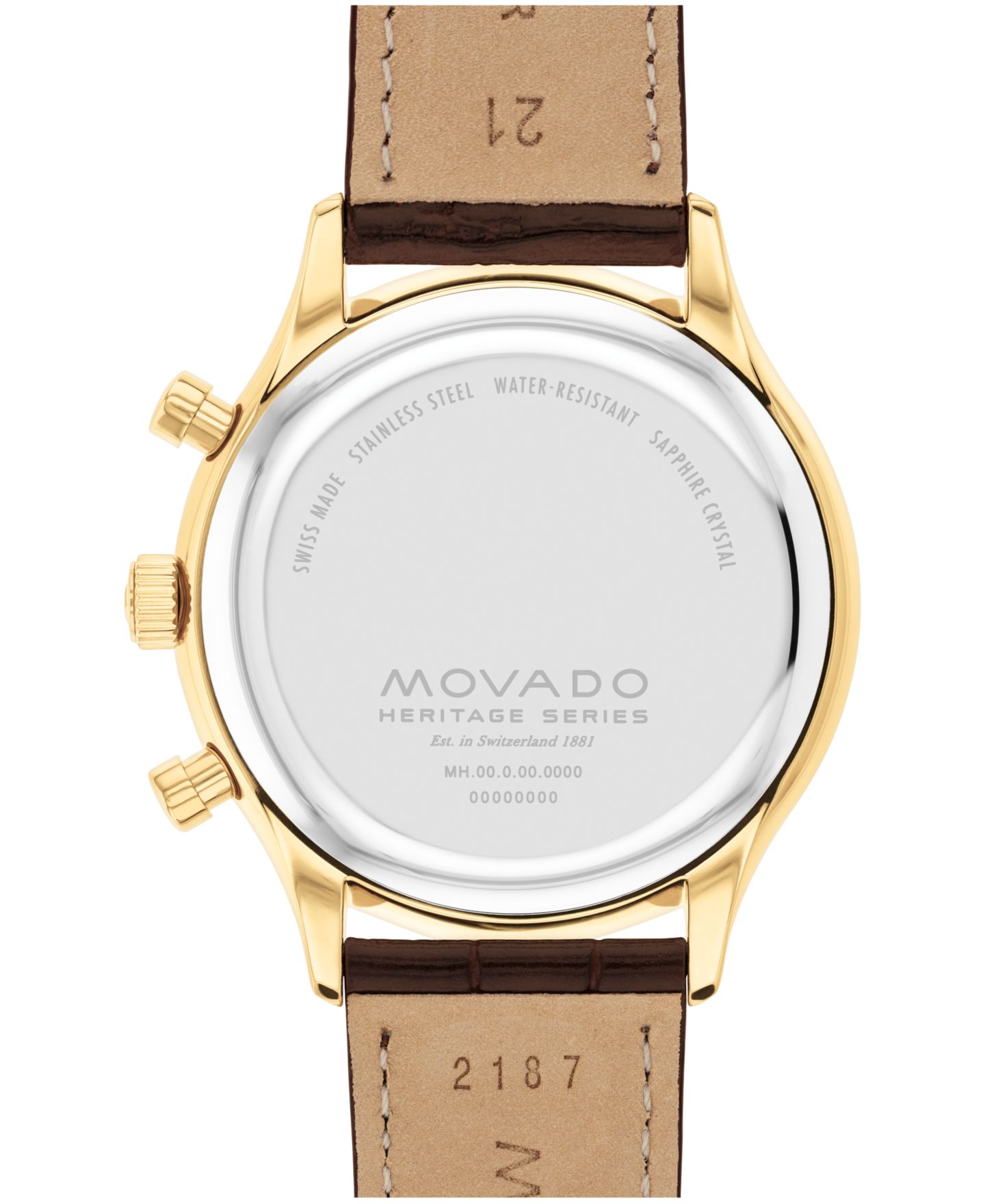 Мужские часы Movado Circa Swiss Quartz Chrono Brown Leather Watch 43mm — фото 3