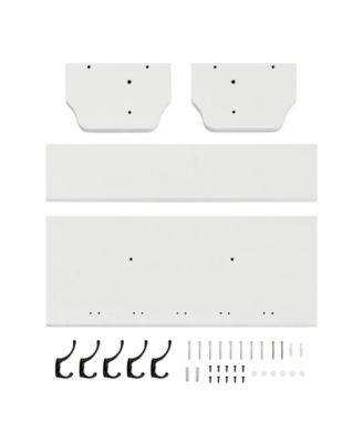 Entryway Floating Utility Wall Shelf with Hooks, Wall Mounted