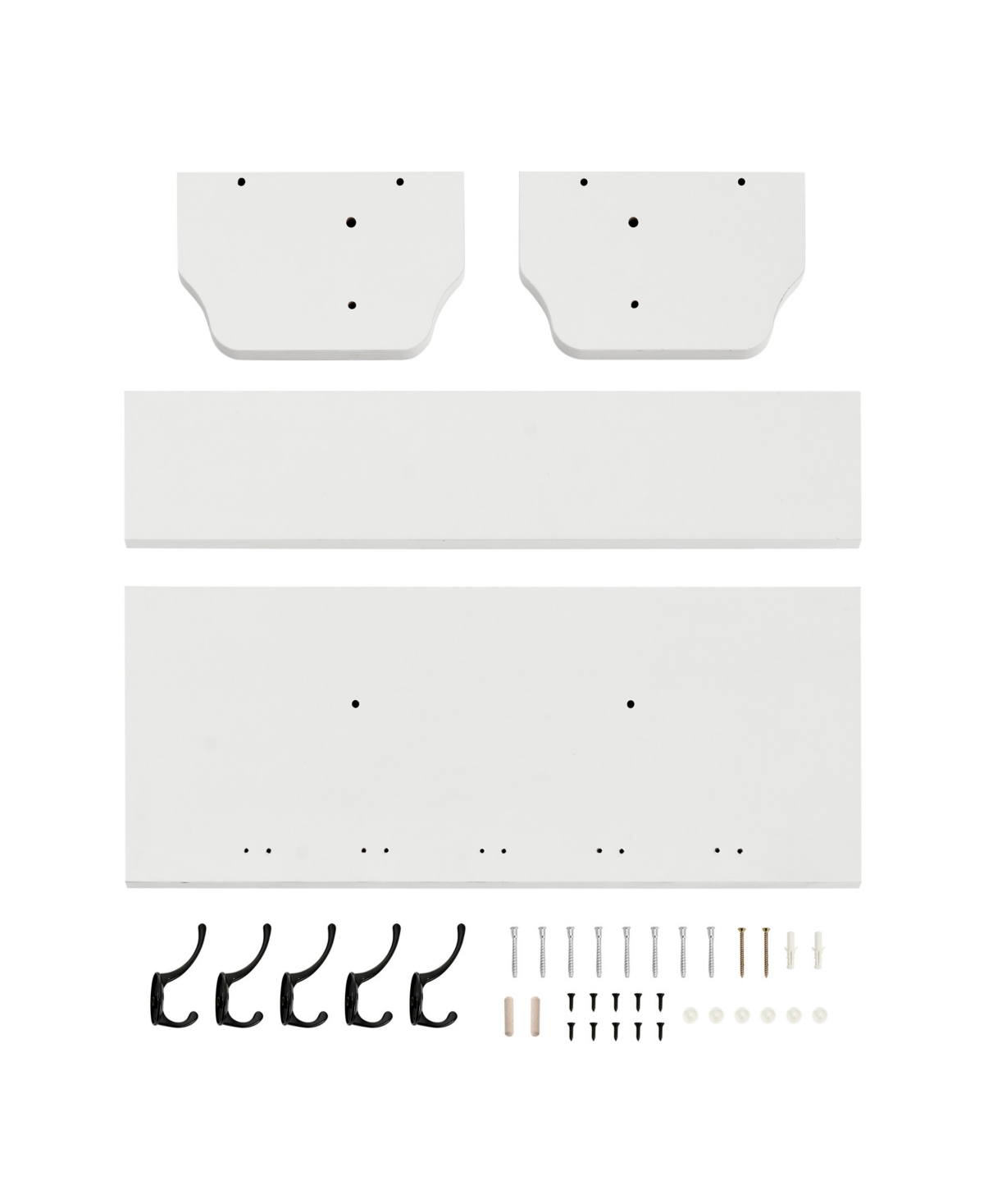 Shop Danya B Entryway Floating Utility Wall Shelf With Hooks, Wall Mounted In White
