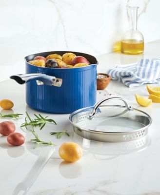 Style Aluminum 3 Quart Nonstick Straining Saucepan with Lid