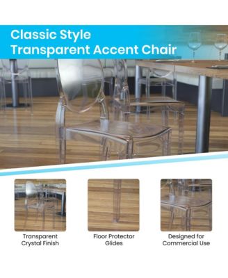 Multifunctional Polycarbonate Resin Stacking Accent Chair With Extra Wide Seat, Set of 4