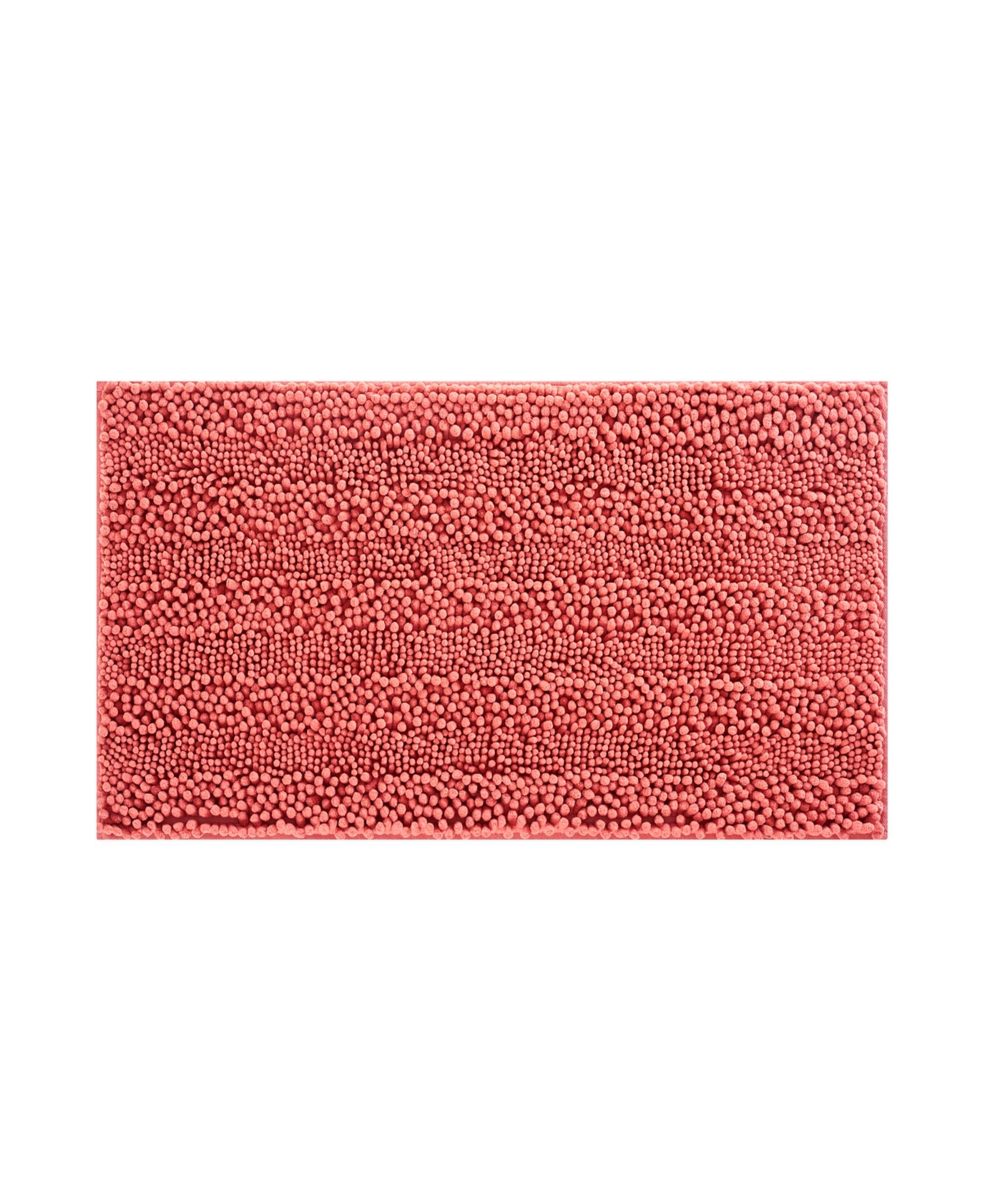 Laura Ashley Astor Chenille Bath Mat, 17" X 24" In Coral