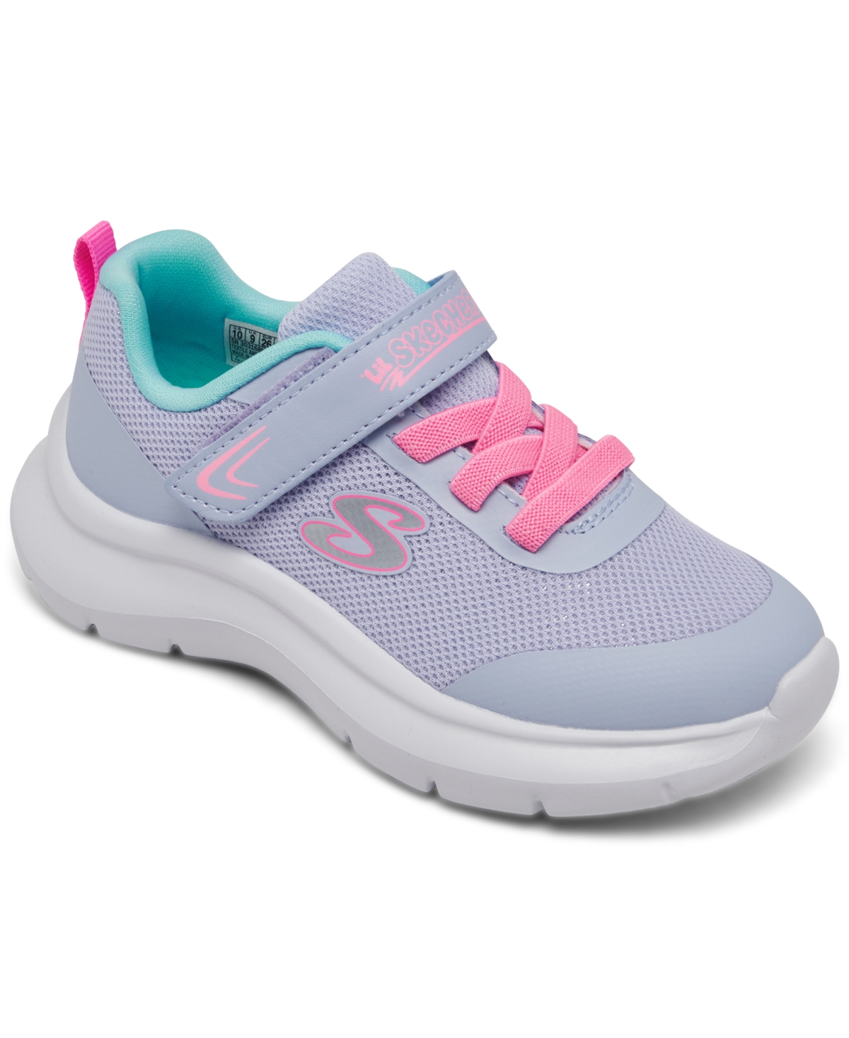 Shop Skechers Toddler Girls Skech Fast Fastening Strap Casual Sneakers From Finish Line In Lavender,multi