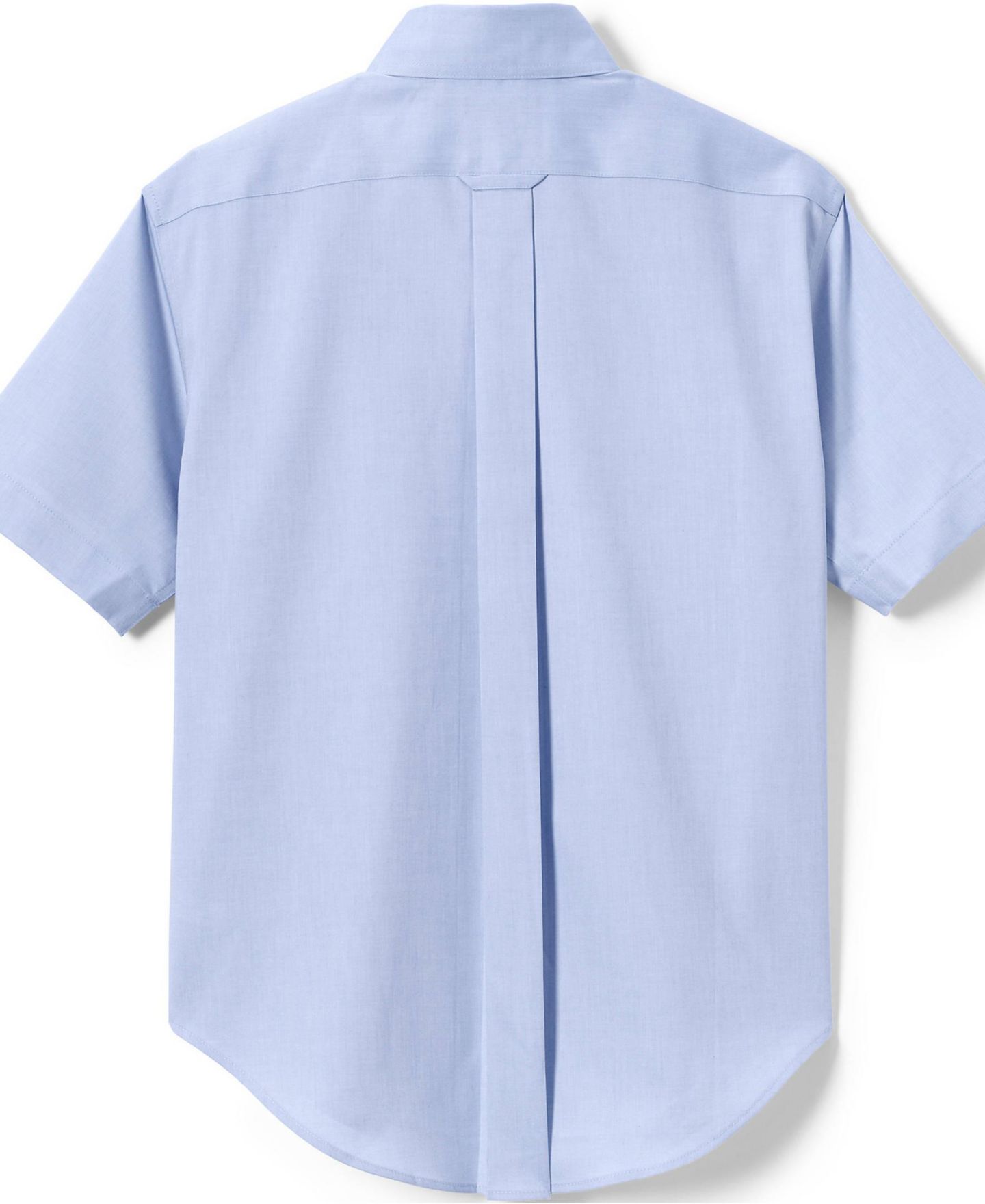 Мужская рубашка Lands' End Short Sleeve No Iron Pinpoint Dress Shirt, цвет: Синий, вариант 1 — фото 2