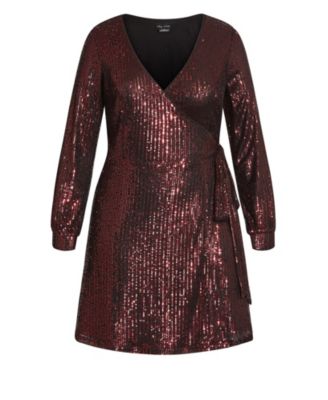 Plus Size Party Glow Wrap Dress