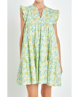 Women's Floral Printed Babydoll Mini Dress - Macy's