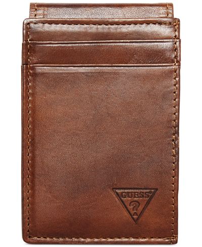 GUESS Naples Front-Pocket Men&#39;s Leather Wallet - All Accessories - Men - Macy&#39;s