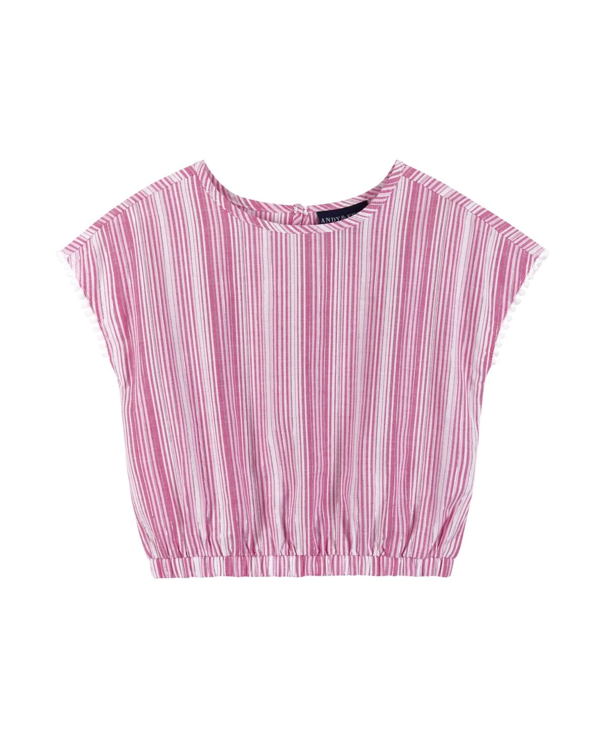 Andy & Evan Little Girls Toddler/Child Pink Stripe Top & Tiered Ruffle Skirt Set -Pastel Pink