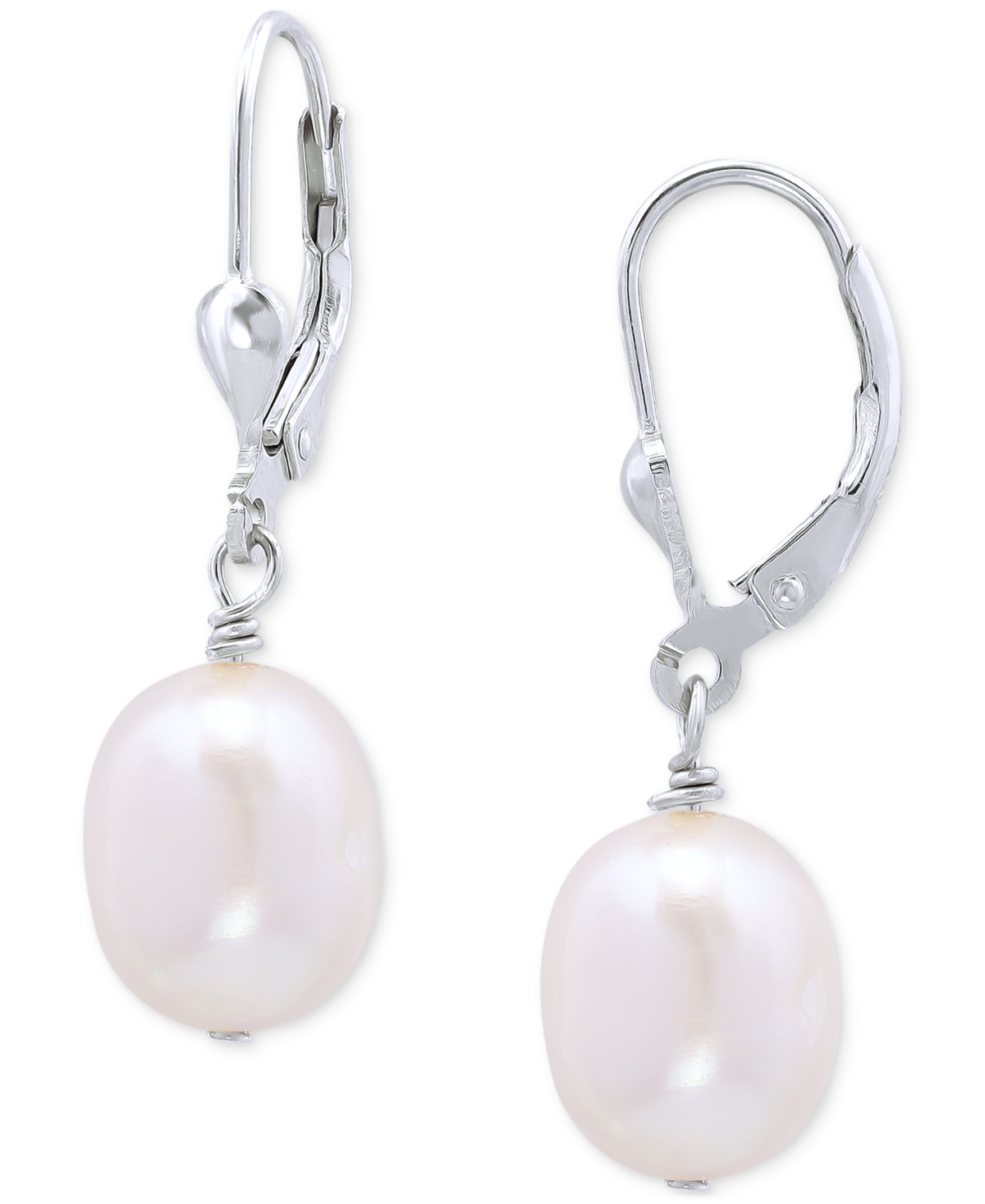 Giani Bernini Cultured Freshwater Baroque Pearl (10mm) Leverback Drop Earrings, Created For Macy's In Silver