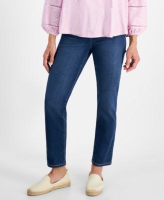 Petite High-Rise Natural Straight-Leg Jeans, Petite & Petite Short