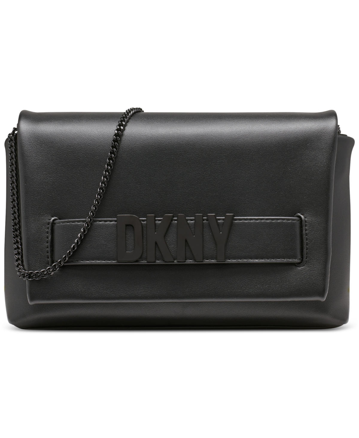 Shop Dkny Pilar Small Leather Clutch In Black
