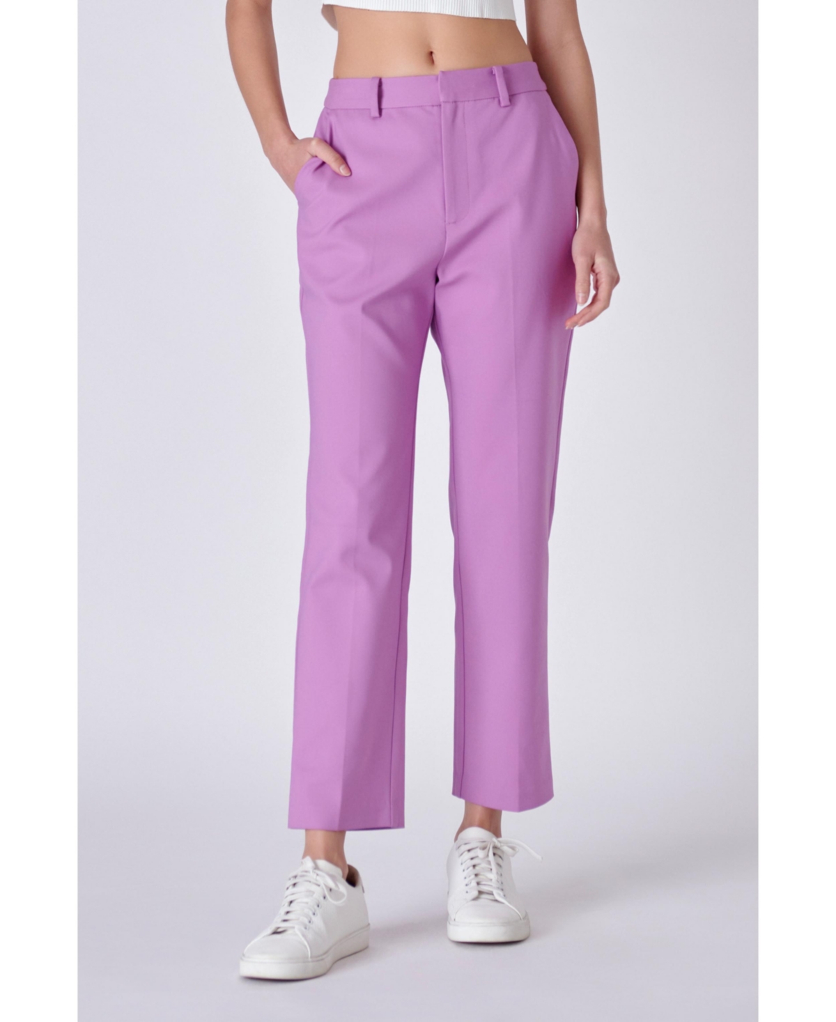 Women's Slim Cigarette Trousers - Lilac