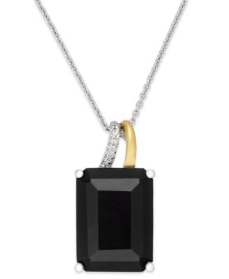 onyx and diamond pendant