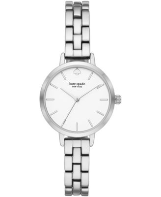 kate spade new york Women s Metro Three Hand Silver Tone Stainless Steel Watch 30mm KSW9001 Macy s