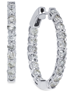 image of Diamond Hoop Earrings in 14k White Gold (4 ct. t.w.)