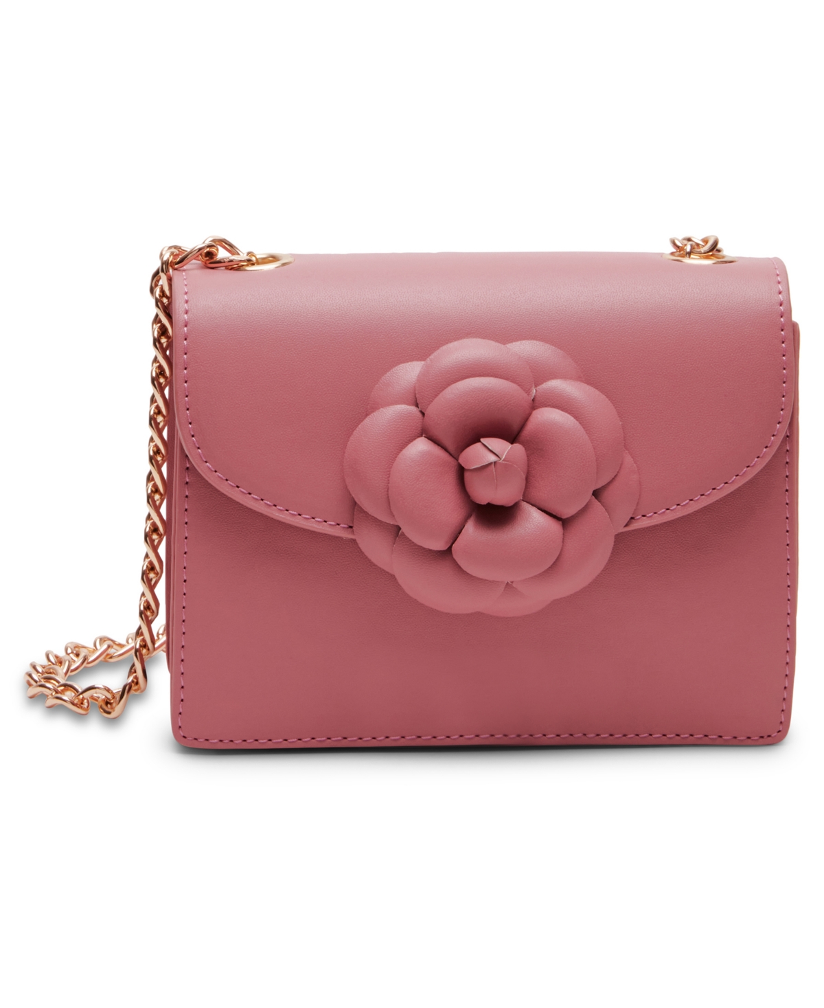 Anne Klein Square Flap With Floral Applique Crossbody In Pink