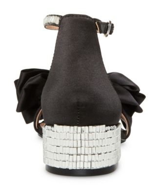 Little and Big Girls Maddy Rhinestone Heeled Sandals with Bow