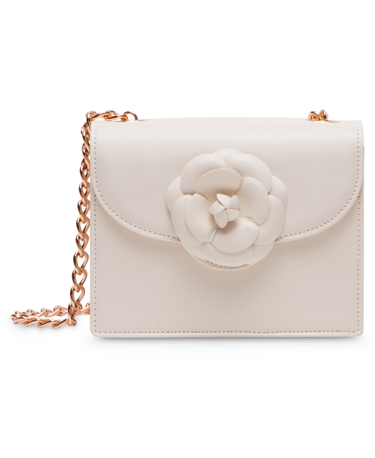 Anne Klein Square Flap With Floral Applique Crossbody In White