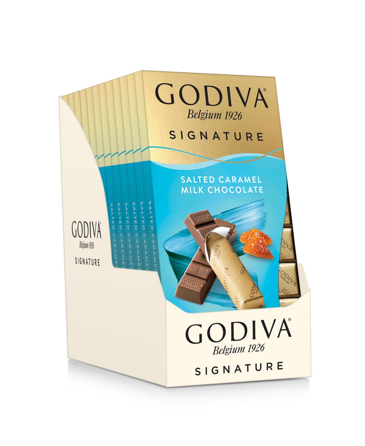 Shop Godiva Signature Salted Caramel Milk Chocolate Mini Bars, Set Of 12 In No Color