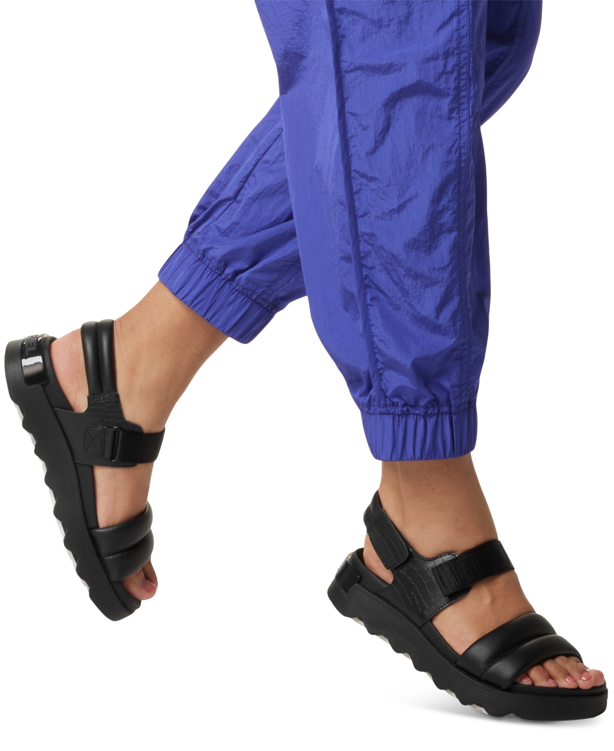 Shop Sorel Women's Viibe Ankle-strap Slingback Sport Sandals In Black,black