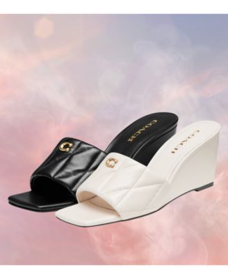 COACH エマ ウェッジ キルテッド サンダル Amazon.com | Coach Women's Emma Quilted Leather Wedge Sandal