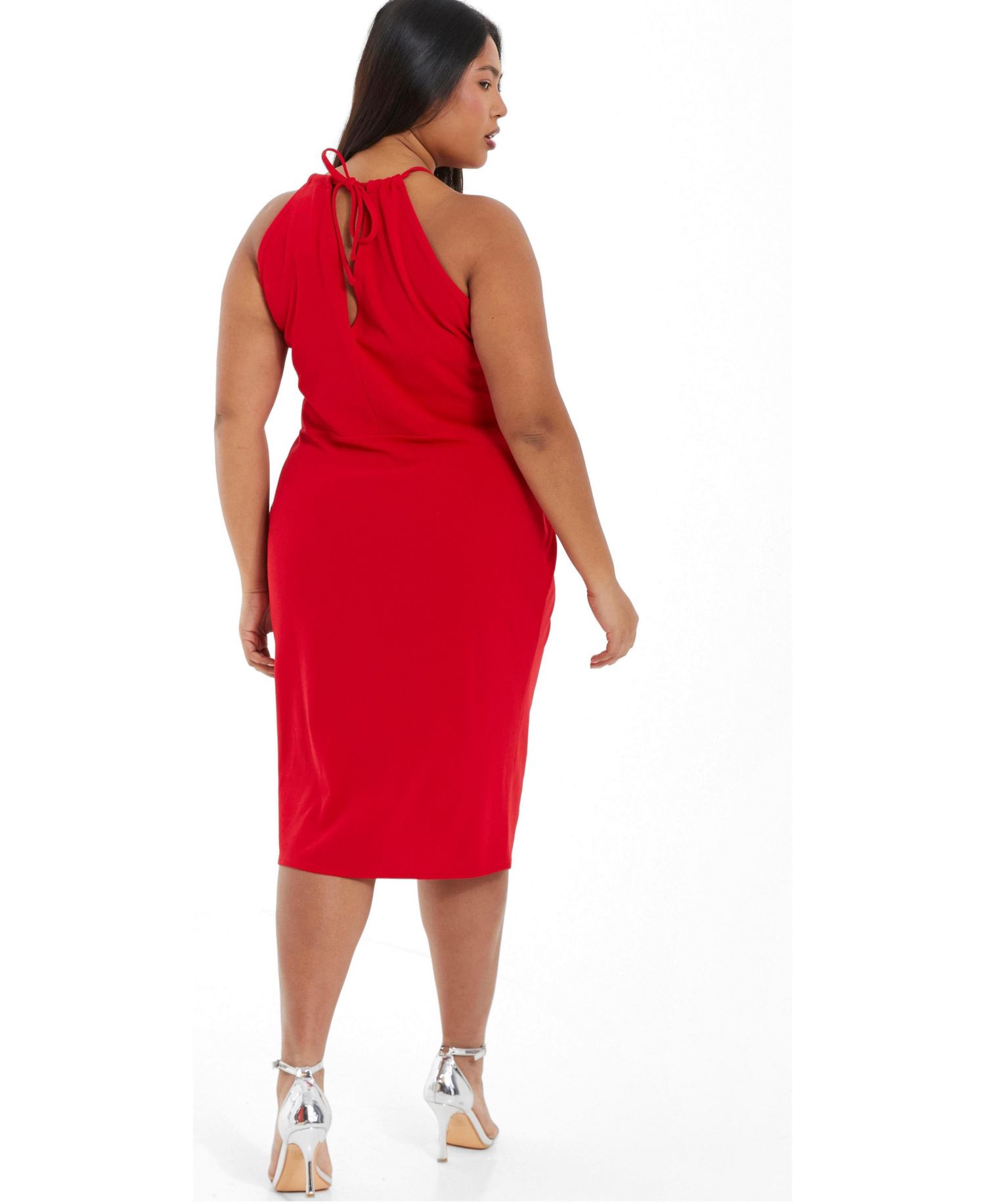 Women's Plus Size High Neck Wrap Dress