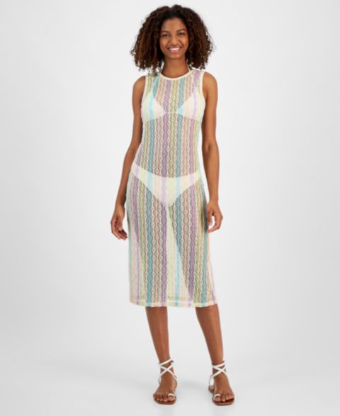 Женское платье Miken Juniors' Low-Back Midi Dress Swim Cover-Up, цвет: Песочный