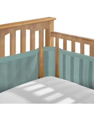 Halo Dream Inc. Breathable Mesh Liner for Full-Size Cribs, Deluxe 4mm Mesh (Size 4FS Covers 3 or 4 Sides) - Green seaglass