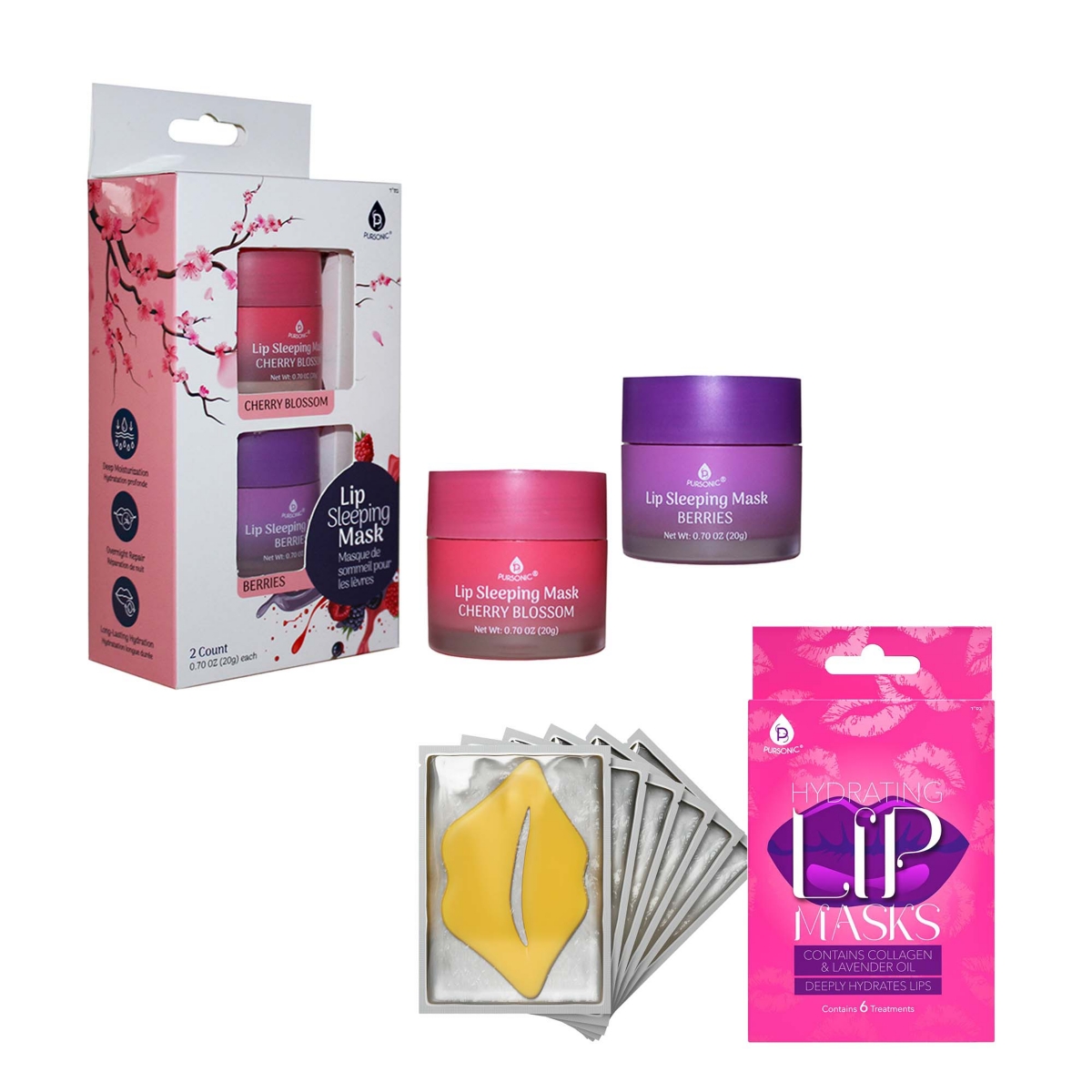 Lip Care Luxe Duo: Hydrating Lip Masks (Pack of 6) & Lip Sleeping Mask 2 Pack - Open Miscellaneous