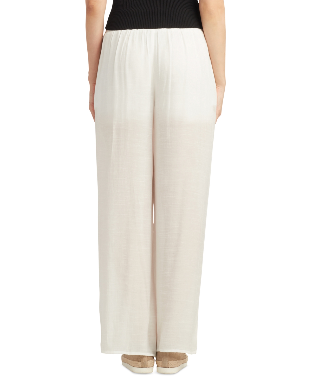 Shop Bcx Juniors' Gauze Pull-on Pants In Off White