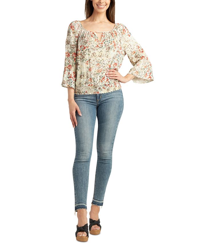 Mac and Me 3/4 Sleeve Smocked Top – Light Blue