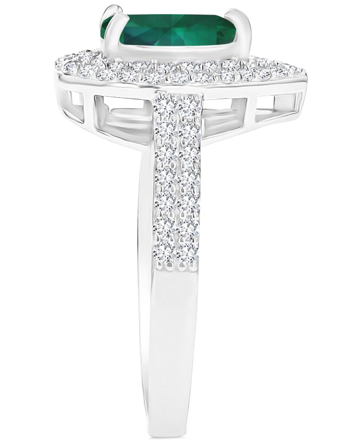 Amethyst (3/4 ct. t.w.) & Lab-Grown White Sapphire (3/4 ct. t.w.) Teardrop Halo Birthstone Ring in Sterling Silver (Also in Additional Birthstones)