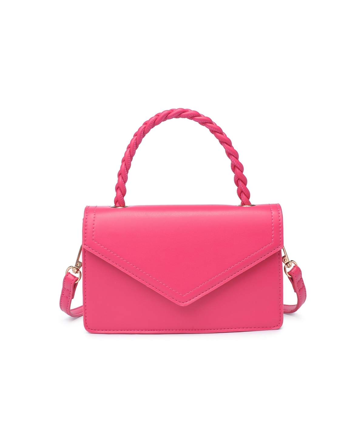 Shop Urban Expressions Monique Braided Top Handle Crossbody In Hot Pink
