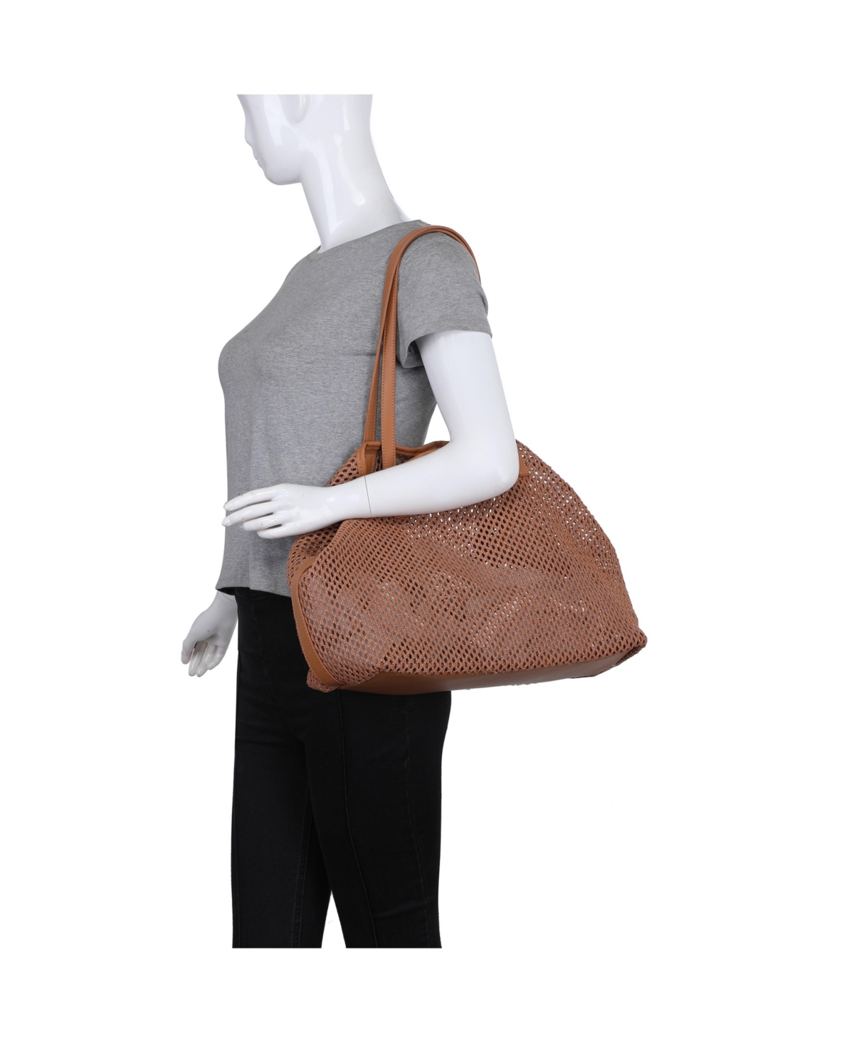 Shop Urban Expressions Catherine Woven Tote In Tan